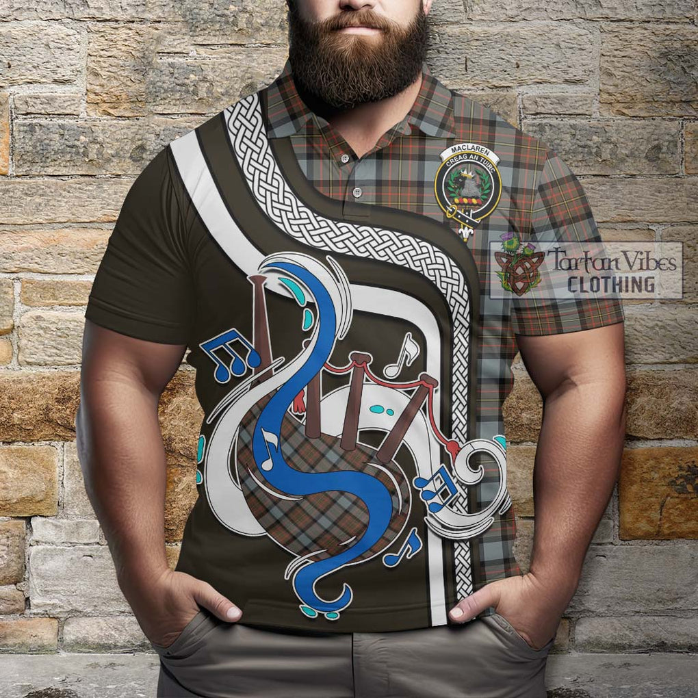 Tartan Vibes Clothing MacLaren Weathered Tartan Polo Shirt with Epic Bagpipe Style