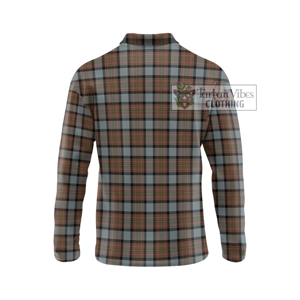 MacLaren Weathered Tartan Long Sleeve Polo Shirt with Family Crest DNA In Me Style - Tartanvibesclothing Shop