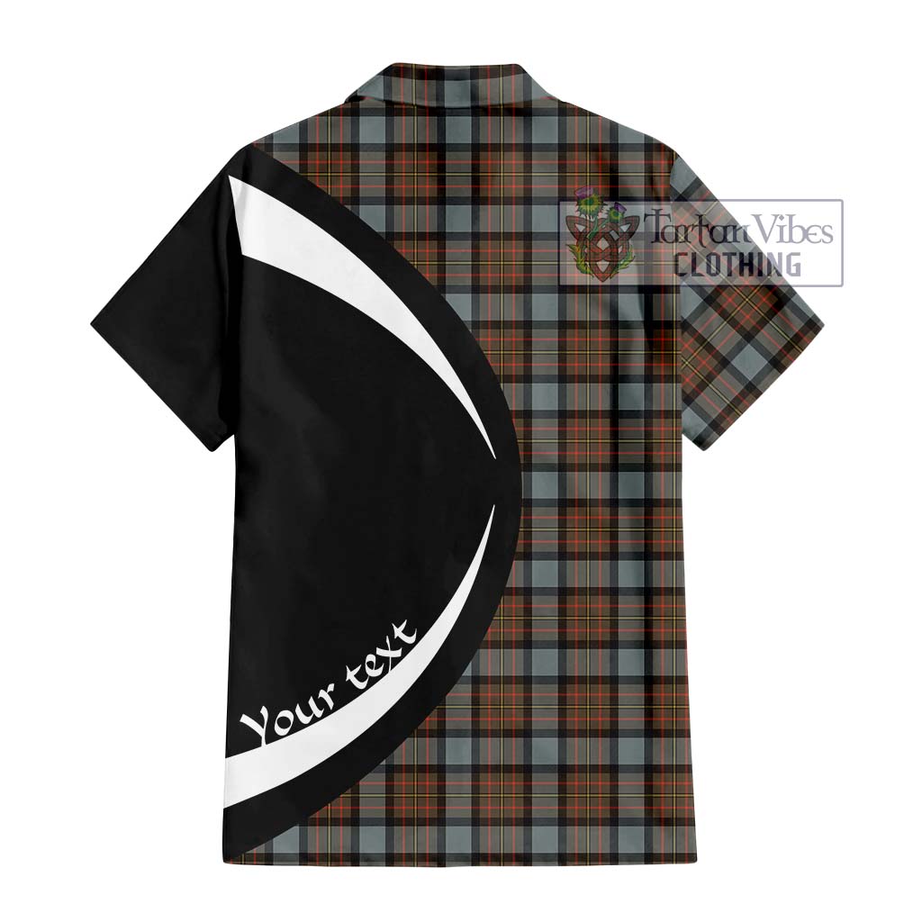 MacLaren Weathered Tartan Short Sleeve Button Up with Family Crest Circle Style - Tartan Vibes Clothing