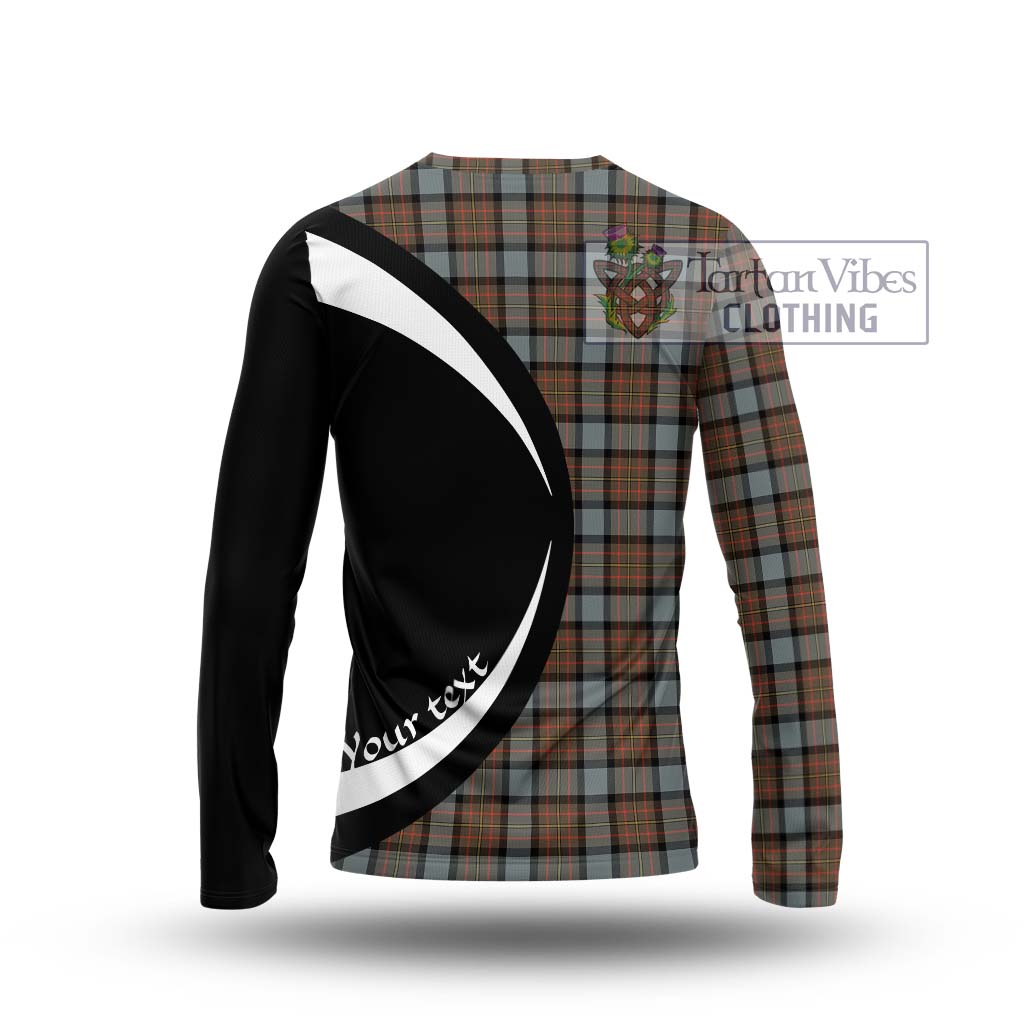 MacLaren Weathered Tartan Long Sleeve T-Shirt with Family Crest Circle Style - Tartan Vibes Clothing