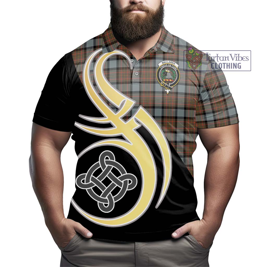 MacLaren Weathered Tartan Polo Shirt with Family Crest and Celtic Symbol Style - Tartan Vibes Clothing