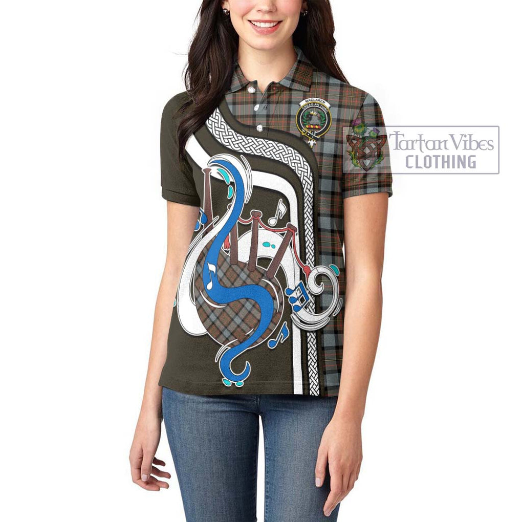 MacLaren Weathered Tartan Women's Polo Shirt with Epic Bagpipe Style - Tartanvibesclothing Shop