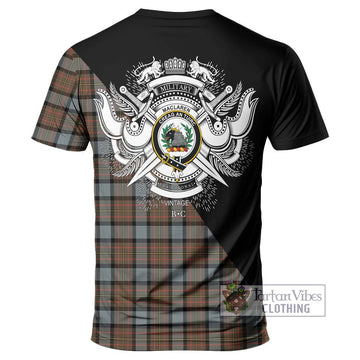 MacLaren Weathered Tartan T-Shirt with Family Crest and Military Logo Style