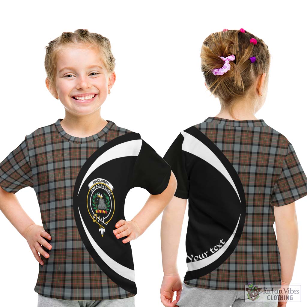 MacLaren Weathered Tartan Kid T-Shirt with Family Crest Circle Style - Tartan Vibes Clothing