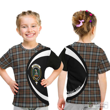 MacLaren Weathered Tartan Kid T-Shirt with Family Crest Circle Style