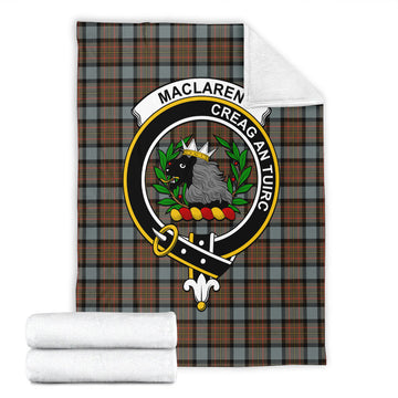 MacLaren Weathered Tartan Blanket with Family Crest