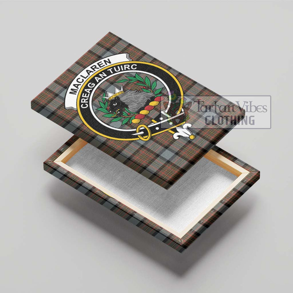 MacLaren Weathered Tartan Canvas Print Wall Art with Family Crest - Tartan Vibes Clothing