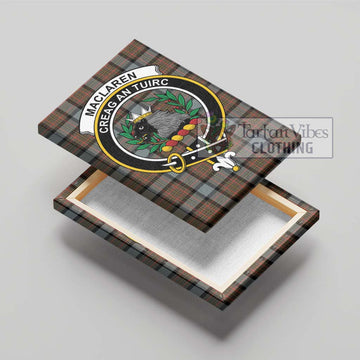 MacLaren Weathered Tartan Canvas Print Wall Art with Family Crest