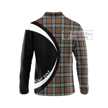 MacLaren Weathered Tartan Long Sleeve Polo Shirt with Family Crest Circle Style