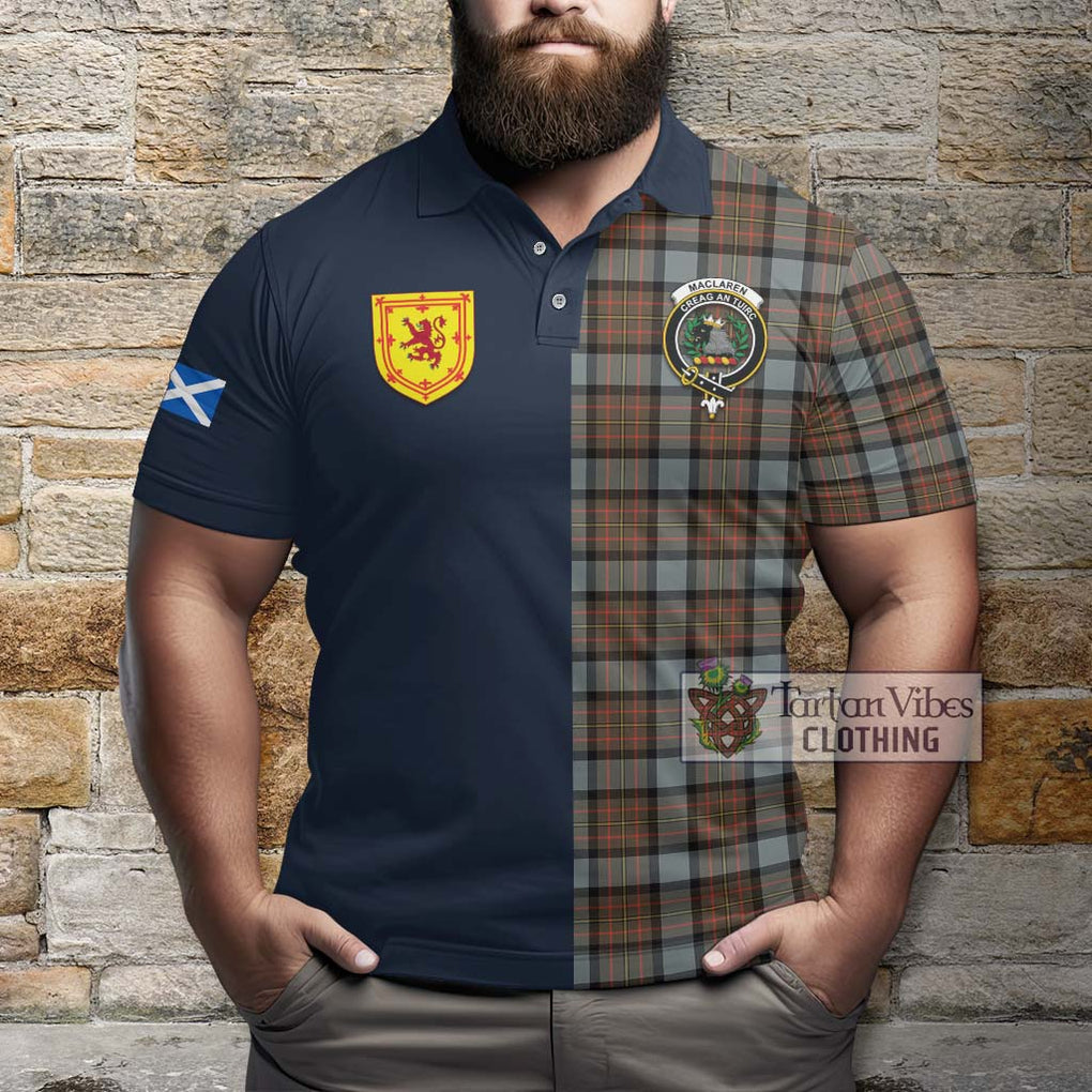 Tartan Vibes Clothing MacLaren Weathered Tartan Polo Shirt with Scottish Lion Royal Arm Half Style