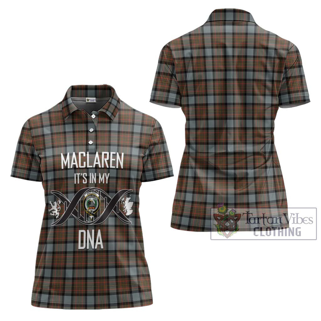 MacLaren Weathered Tartan Women's Polo Shirt with Family Crest DNA In Me Style - Tartanvibesclothing Shop