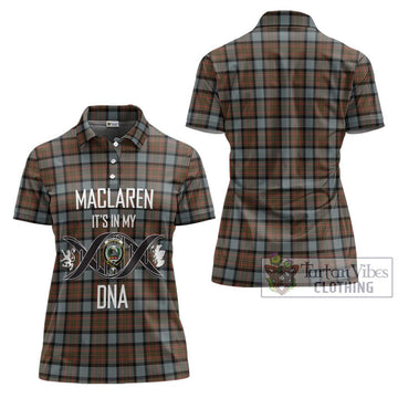 MacLaren Weathered Tartan Women's Polo Shirt with Family Crest DNA In Me Style