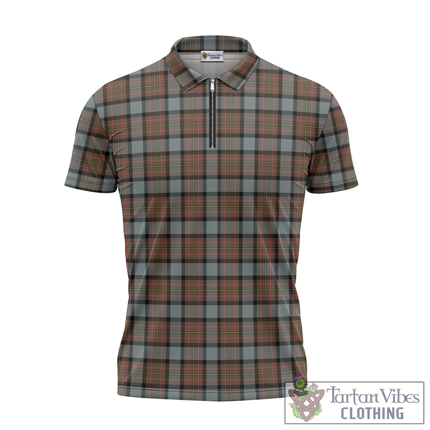 Tartan Vibes Clothing MacLaren Weathered Tartan Zipper Polo Shirt