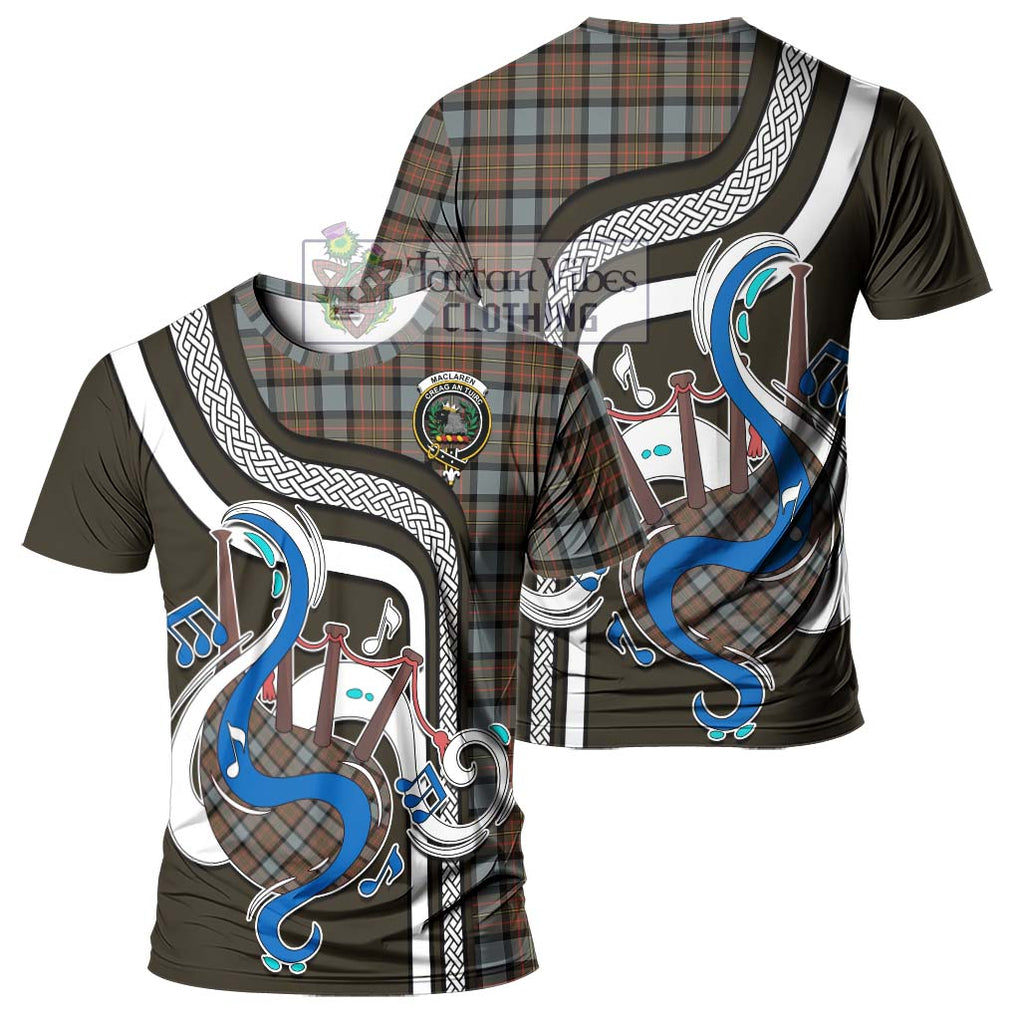 MacLaren Weathered Tartan T-Shirt with Epic Bagpipe Style - Tartanvibesclothing Shop