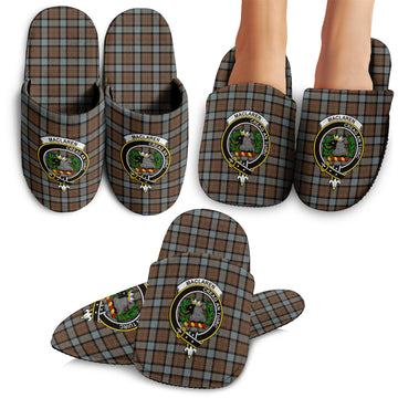 MacLaren Weathered Tartan Home Slippers with Family Crest