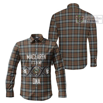 MacLaren Weathered Tartan Long Sleeve Button Shirt with Family Crest DNA In Me Style