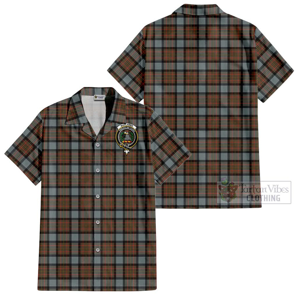 MacLaren Weathered Tartan Cotton Hawaiian Shirt with Family Crest Kid - Tartan Vibes Clothing