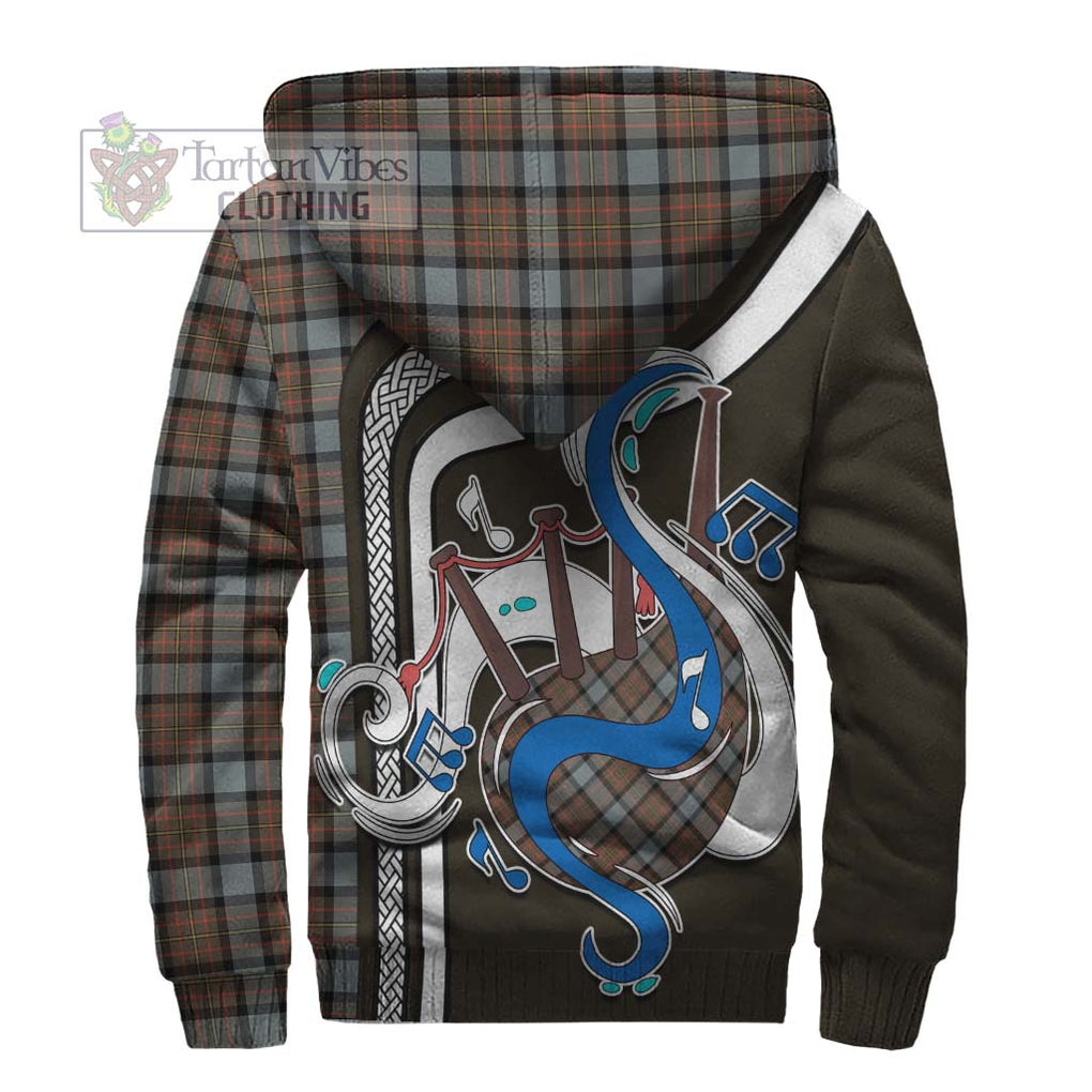 MacLaren Weathered Tartan Sherpa Hoodie with Epic Bagpipe Style - Tartanvibesclothing Shop