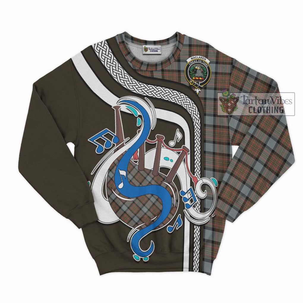 Tartan Vibes Clothing MacLaren Weathered Tartan Sweatshirt with Epic Bagpipe Style