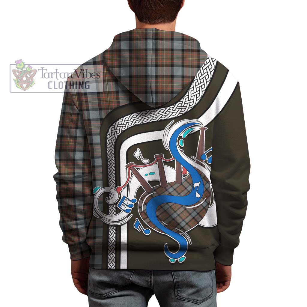 Tartan Vibes Clothing MacLaren Weathered Tartan Hoodie with Epic Bagpipe Style