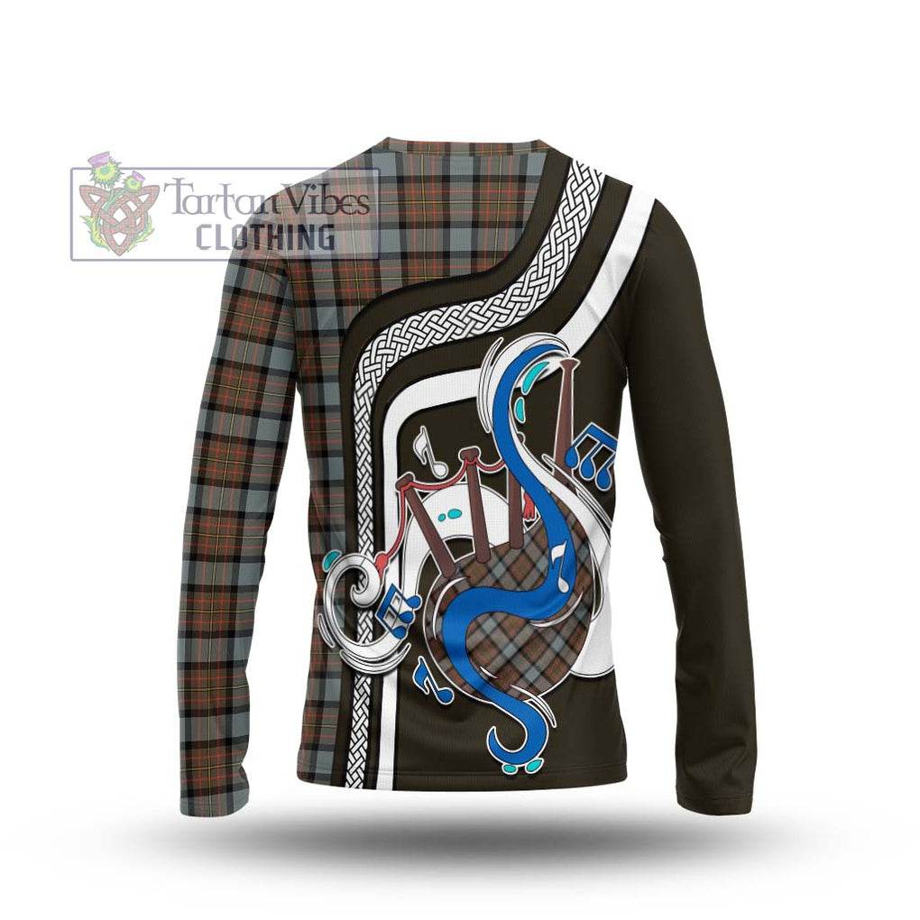 Tartan Vibes Clothing MacLaren Weathered Tartan Long Sleeve T-Shirt with Epic Bagpipe Style