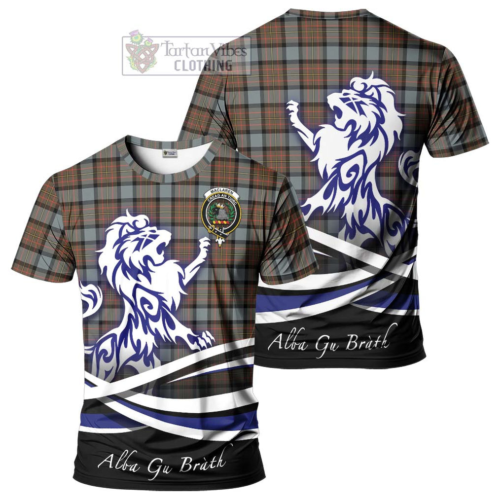 Tartan Vibes Clothing MacLaren Weathered Tartan Cotton T-shirt with Alba Gu Brath Regal Lion Emblem