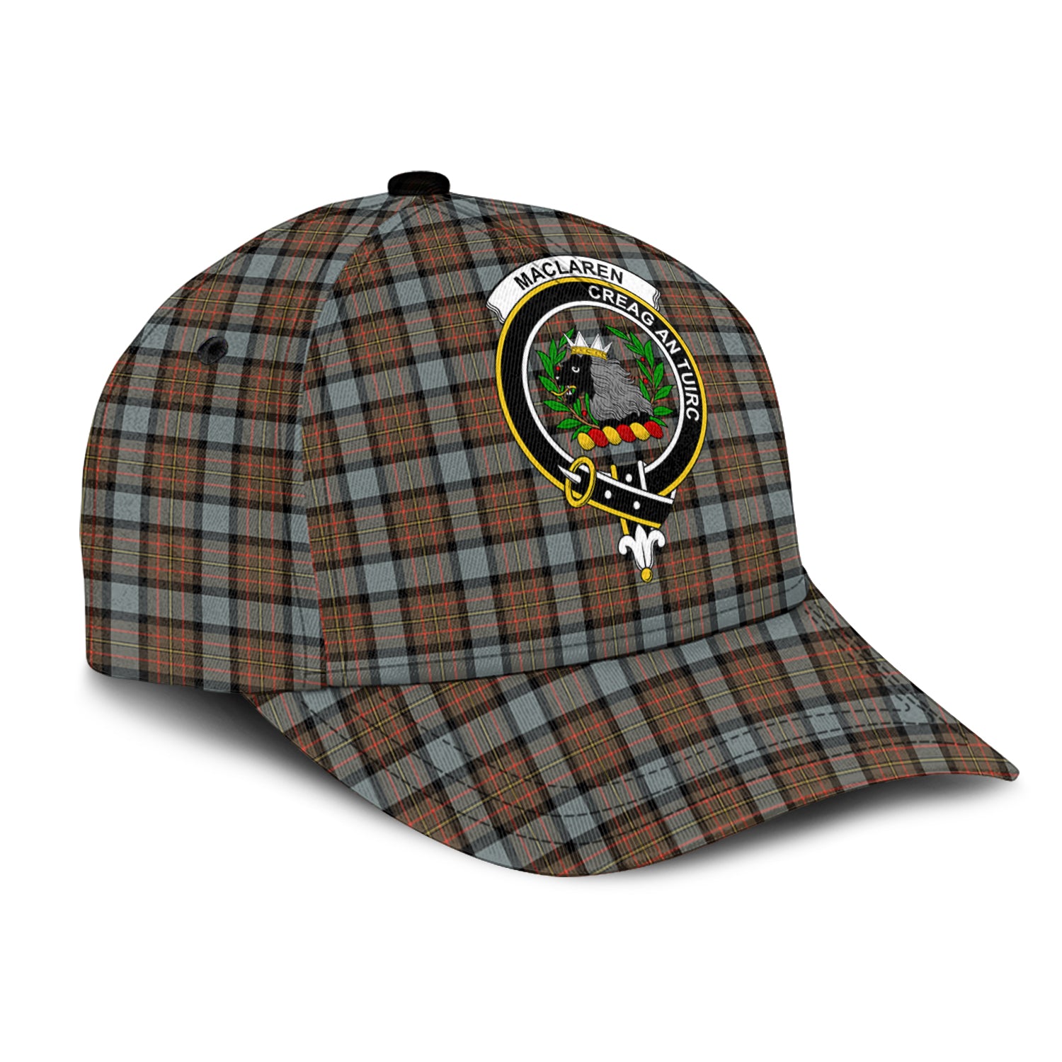 MacLaren Weathered Tartan Classic Cap with Family Crest - Tartan Vibes Clothing