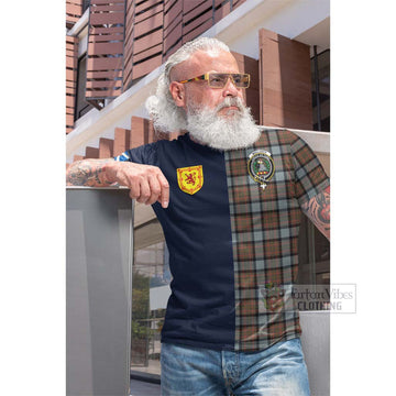 MacLaren Weathered Tartan Cotton T-shirt Alba with Scottish Lion Royal Arm Half Style