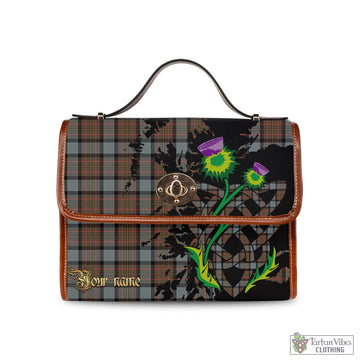 MacLaren Weathered Tartan Waterproof Canvas Bag with Scotland Map and Thistle Celtic Accents