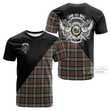 MacLaren Weathered Tartan Cotton T-shirt with Family Crest and Military Logo Style