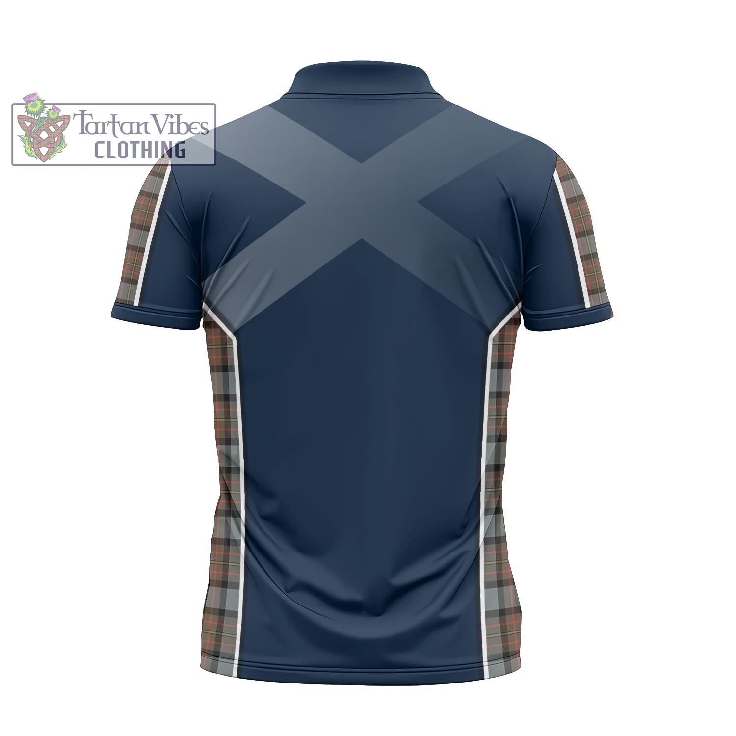 Tartan Vibes Clothing MacLaren Weathered Tartan Zipper Polo Shirt with Family Crest and Scottish Thistle Vibes Sport Style