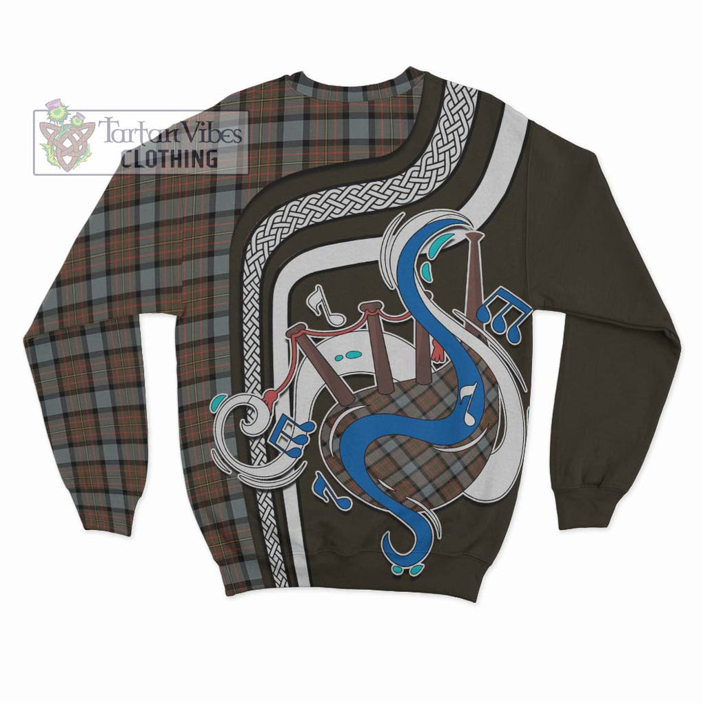 Tartan Vibes Clothing MacLaren Weathered Tartan Sweatshirt with Epic Bagpipe Style