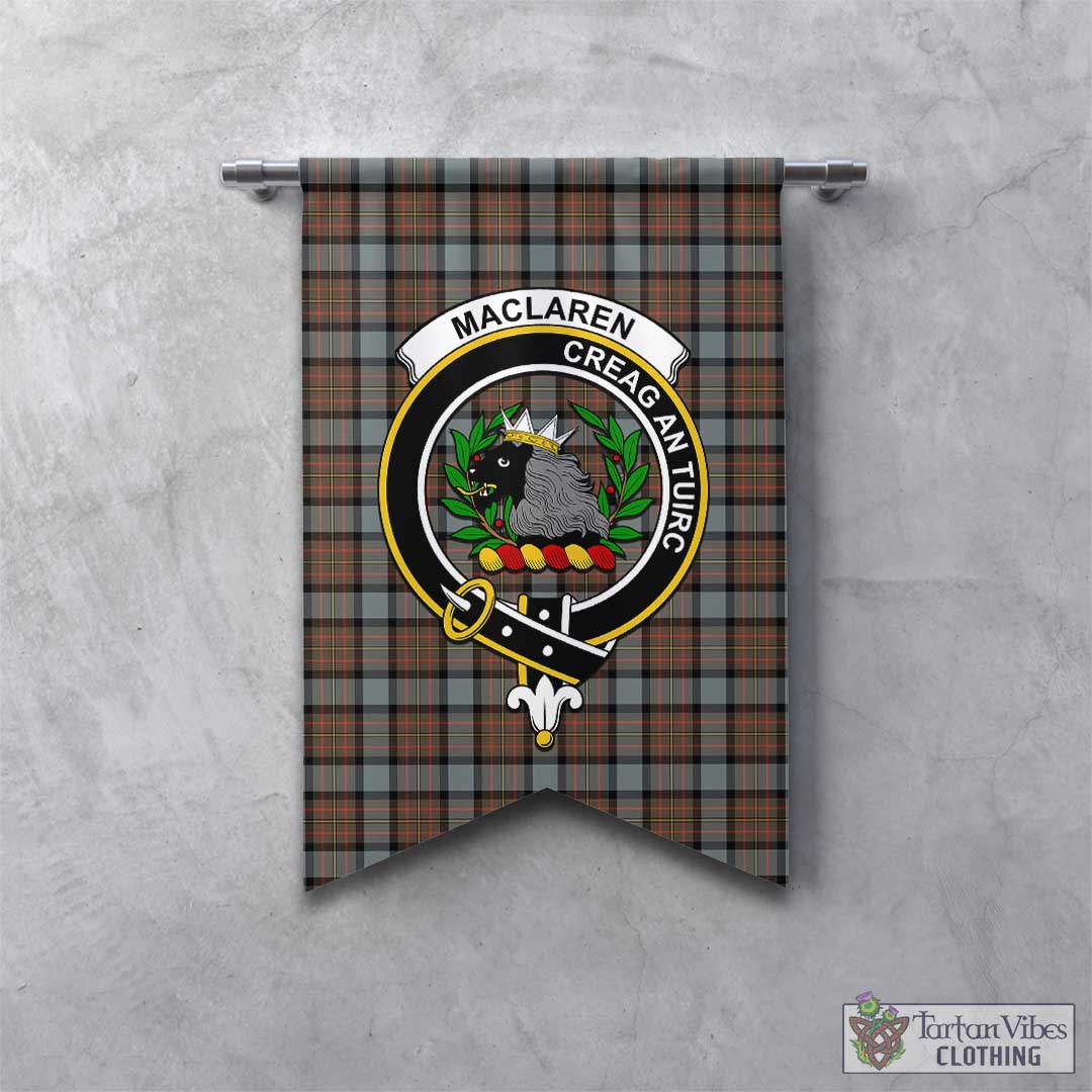 Tartan Vibes Clothing MacLaren Weathered Tartan Gonfalon, Tartan Banner with Family Crest