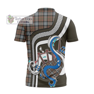 MacLaren Weathered Tartan Zipper Polo Shirt with Epic Bagpipe Style