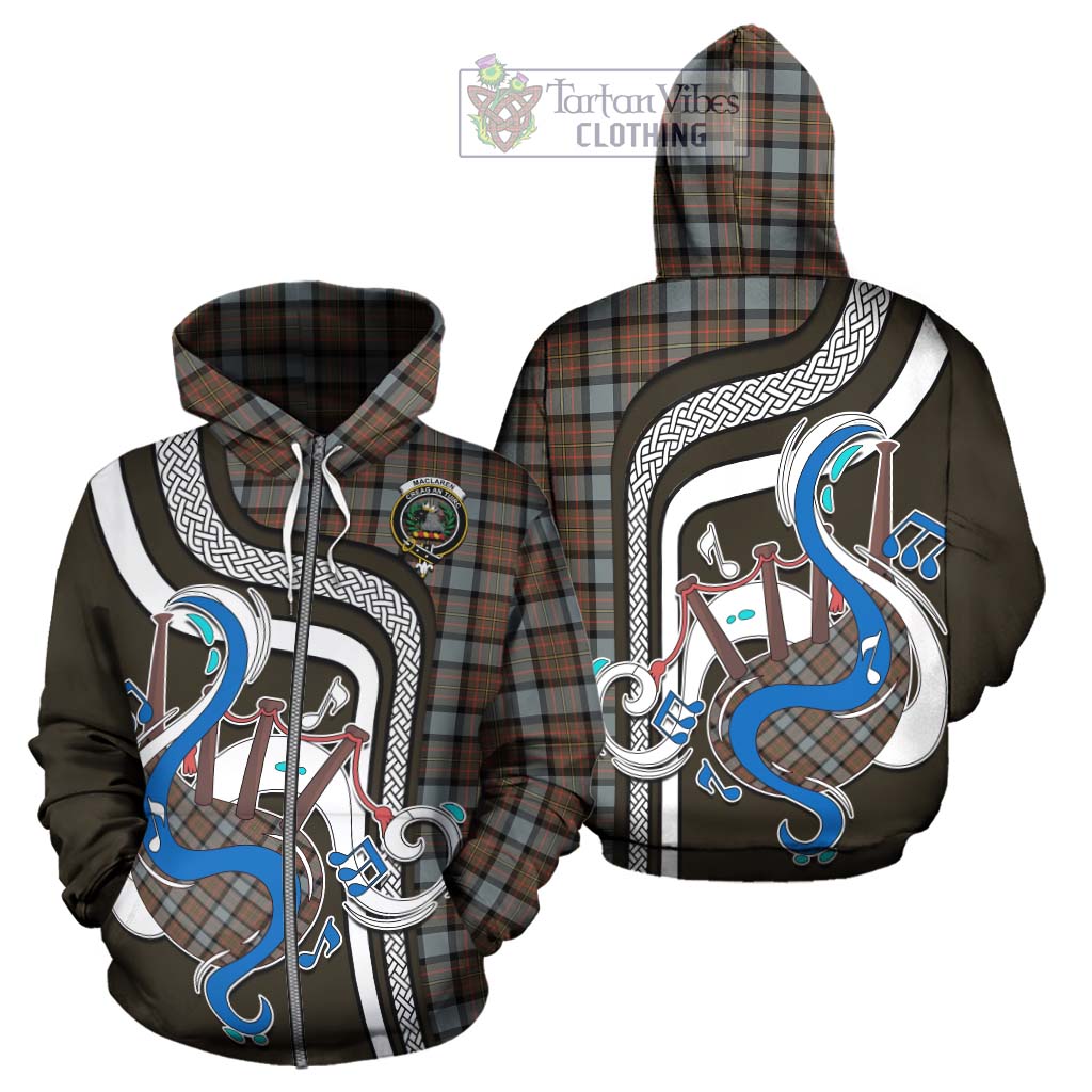 Tartan Vibes Clothing MacLaren Weathered Tartan Hoodie with Epic Bagpipe Style