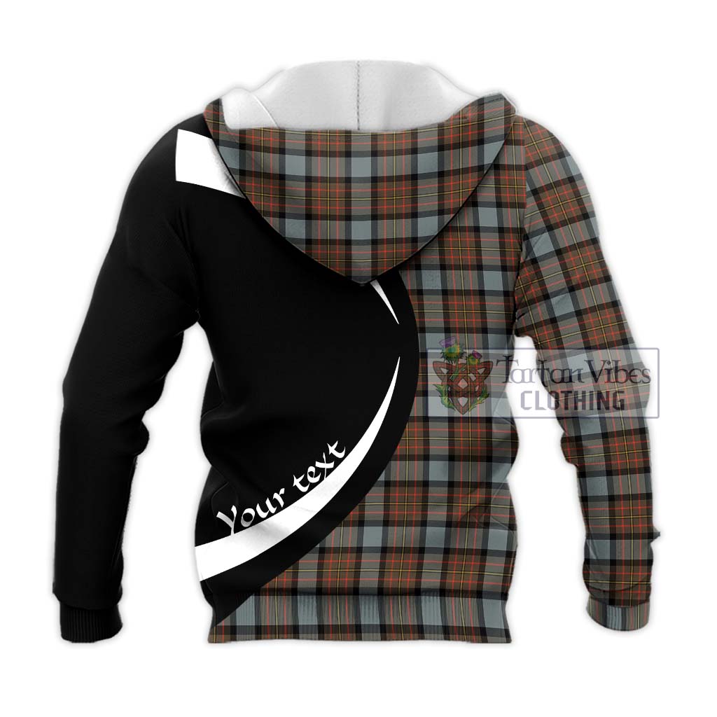 MacLaren Weathered Tartan Knitted Hoodie with Family Crest Circle Style - Tartan Vibes Clothing