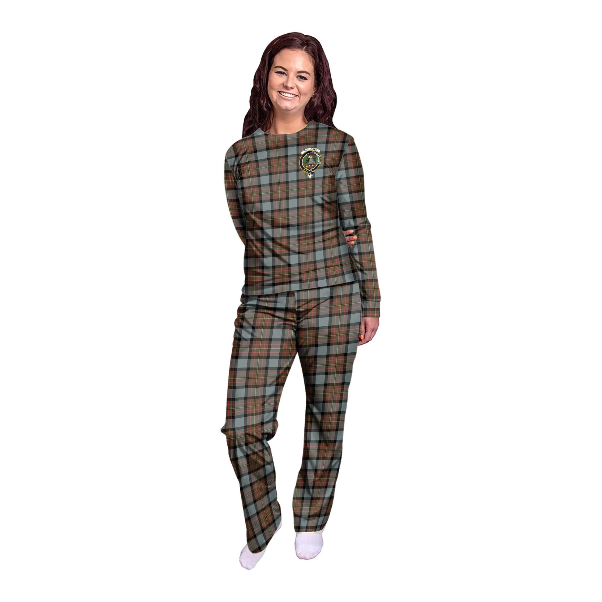 MacLaren Weathered Tartan Pajamas Family Set with Family Crest - Tartanvibesclothing