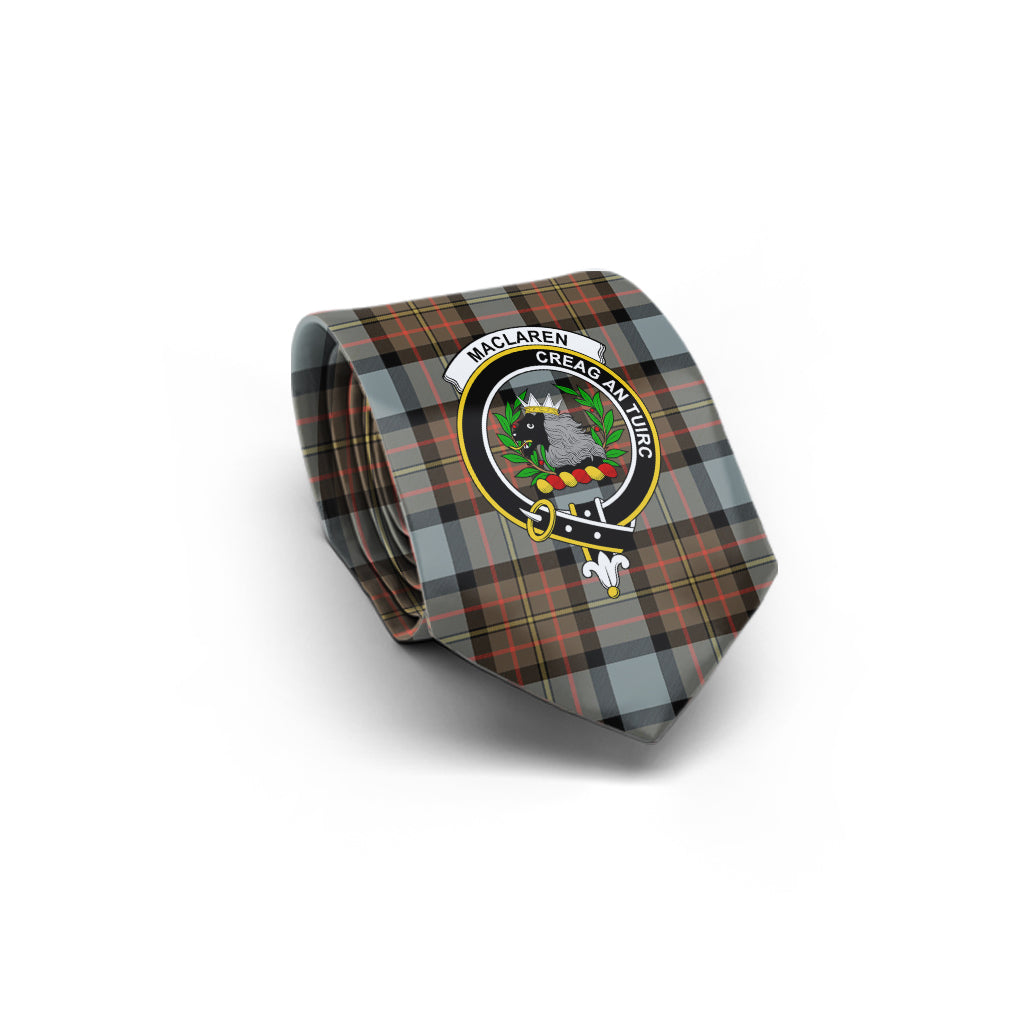 MacLaren Weathered Tartan Classic Necktie with Family Crest - Tartan Vibes Clothing