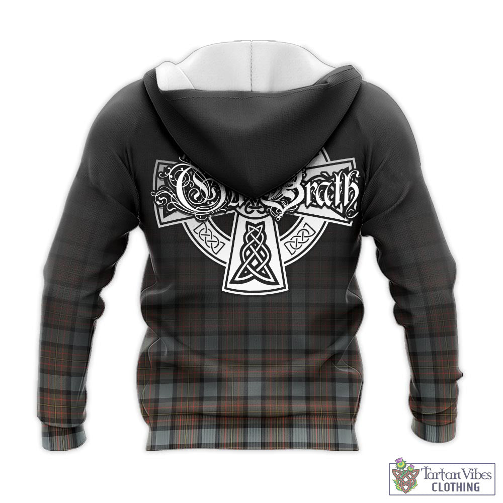 Tartan Vibes Clothing MacLaren Weathered Tartan Knitted Hoodie Featuring Alba Gu Brath Family Crest Celtic Inspired