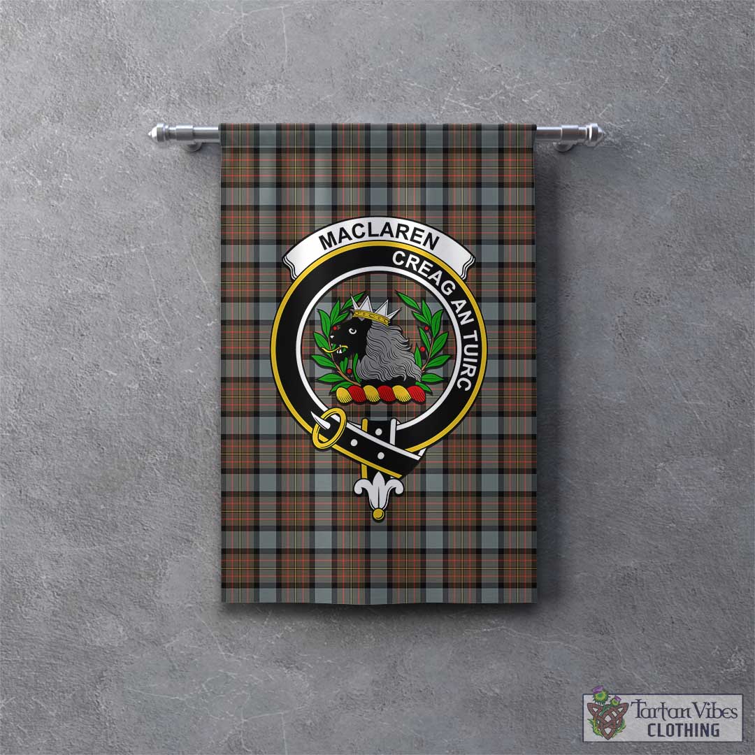 Tartan Vibes Clothing MacLaren Weathered Tartan Gonfalon, Tartan Banner with Family Crest