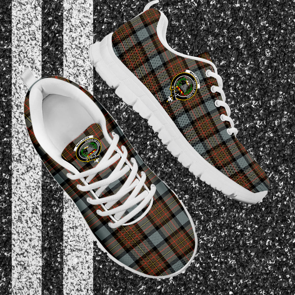 MacLaren Weathered Tartan Sneakers with Family Crest - Tartan Vibes Clothing