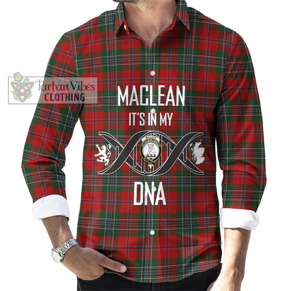 MacLean (McLean) Tartan Long Sleeve Button Shirt with Family Crest DNA In Me Style Men's Shirt S - Tartanvibesclothing Shop