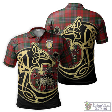 MacLean (McLean) Tartan Polo Shirt with Family Crest Celtic Wolf Style