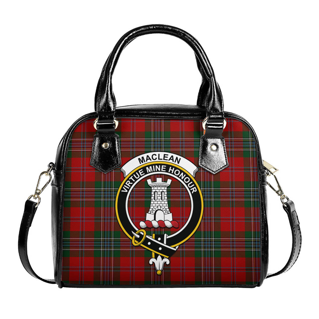 MacLean Tartan Shoulder Handbags with Family Crest One Size 6*25*22 cm - Tartanvibesclothing