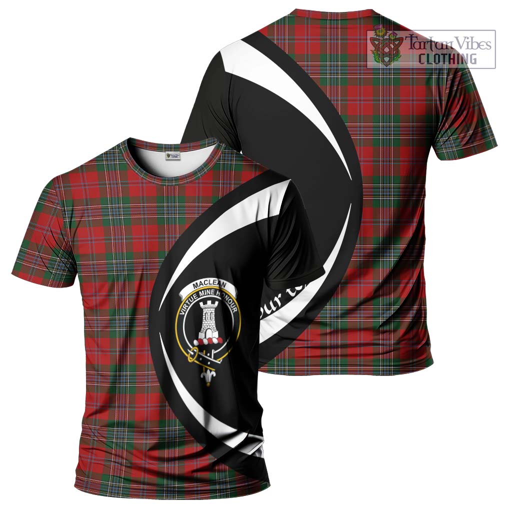 Tartan Vibes Clothing MacLean Tartan T-Shirt with Family Crest Circle Style