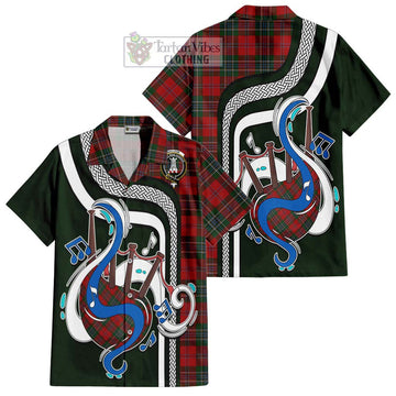 MacLean (McLean) Tartan Short Sleeve Button Shirt with Epic Bagpipe Style