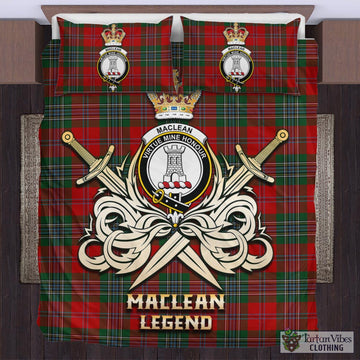 MacLean (McLean) Tartan Bedding Set with Clan Crest and the Golden Sword of Courageous Legacy UK Bedding Set - Tartan Vibes Clothing