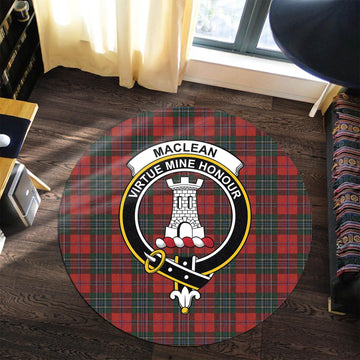 MacLean (McLean) Tartan Round Rug with Family Crest