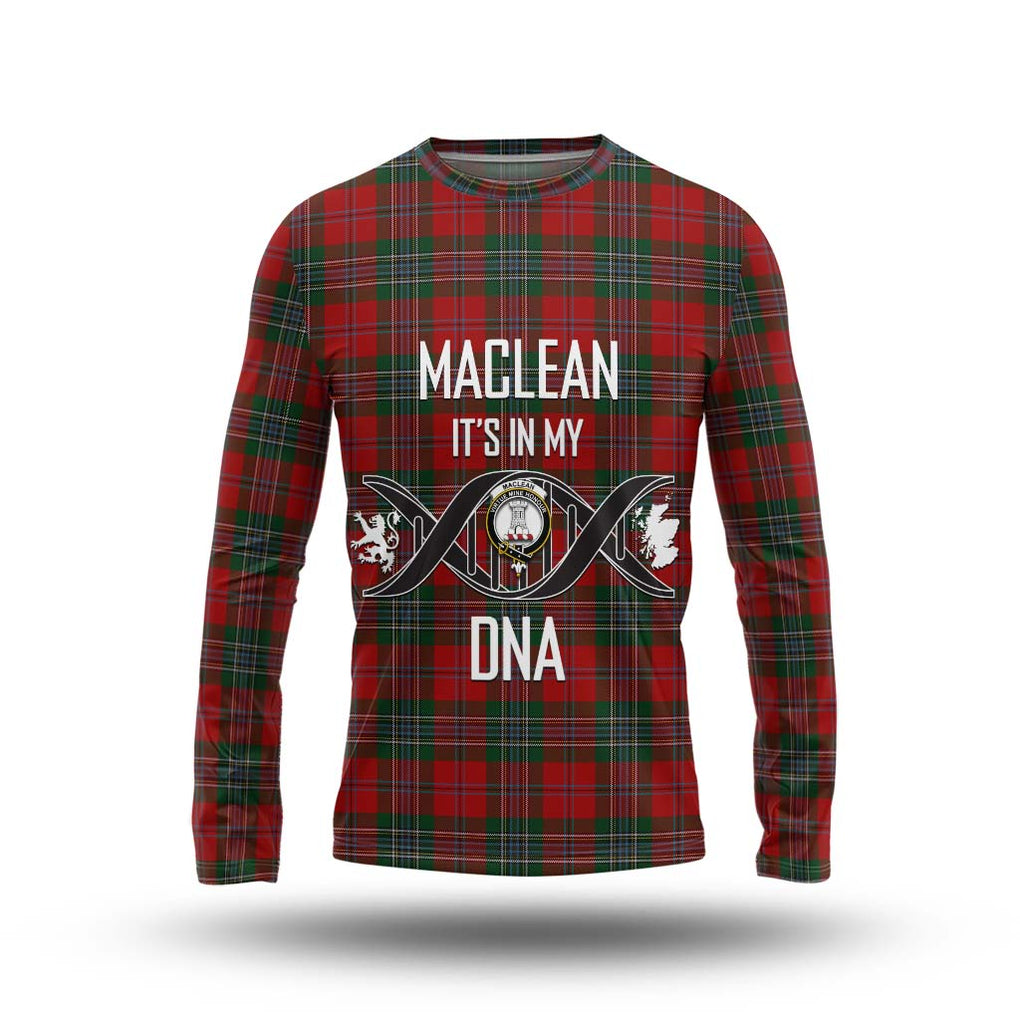 MacLean (McLean) Tartan Long Sleeve T-Shirt with Family Crest DNA In Me Style Unisex - Tartanvibesclothing Shop