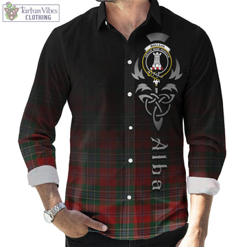 MacLean (McLean) Tartan Long Sleeve Button Up Featuring Alba Gu Brath Family Crest Celtic Inspired